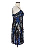 Scala 100% Silk Stars Blue Cocktail Dress Size 2 - photo 4