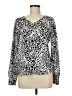 Ann Taylor LOFT Animal Print Silver Long Sleeve Blouse Size M - photo 1