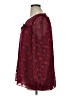 Cotton Bleu 100% Polyester Burgundy Long Sleeve Blouse Size XL - photo 5