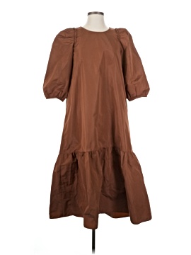 zara brown taffeta dress Zara Brown Flare Mini Dress main image 0
