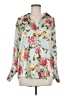 Zara Floral Blue Green Long Sleeve Blouse Size M - photo 1