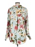 Zara Floral Blue Green Long Sleeve Blouse Size M - photo 2