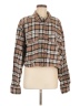 Good American 100% Cotton Plaid Brown Jacket Size 6 - photo 1