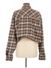 Good American 100% Cotton Plaid Brown Jacket Size 6 - photo 2