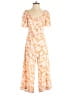 Luxology 100% Rayon Floral Orange Jumpsuit Size S - photo 1