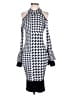 Venus Houndstooth Silver Black Cocktail Dress Size M - photo 1