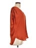 Valette 100% Polyester Solid Orange Short Sleeve Blouse Size L - photo 4
