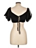 Wild Fable 100% Polyester Black Short Sleeve Top Size L - photo 2