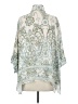 Parker 100% Viscose Paisley Teal 3/4 Sleeve Blouse Size S - photo 2