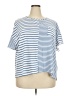 MULTIPLES Stripes Blue Short Sleeve T-Shirt Size 3X - photo 1