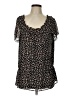 Merona 100% Polyester Black Short Sleeve Blouse Size L - photo 1