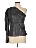 Nicole Miller Collection 100% Polyester Metallic Silver 3/4 Sleeve Blouse Size L - photo 1