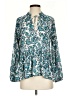 Ann Taylor LOFT 100% Polyester Paisley Teal 3/4 Sleeve Blouse Size S - photo 1