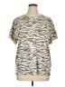 Chaser Animal Print Ivory Short Sleeve Top Size 1X - photo 1