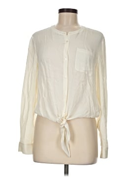 Theory Long Sleeve Silk Top (view 1)