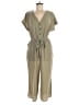 Pink Rose Solid Green Jumpsuit Size L - photo 1