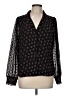 Les Serein 100% Polyester Polka Dots Floral Black Long Sleeve Blouse Size M - photo 1