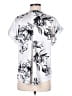 Como Black White Short Sleeve Blouse Size M - photo 2