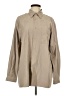 Lord & Taylor 100% Polyester Solid Tan Long Sleeve Blouse Size L - photo 1