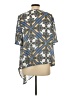 Como Vintage 100% Polyester Blue Short Sleeve Blouse Size L - photo 2