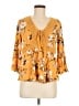Torrid 100% Rayon Yellow 3/4 Sleeve Blouse Size Med Plus (00) - photo 1