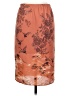 Pleione 100% Polyester Print Orange Casual Skirt Size S - photo 2