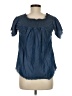 J for Justify Blue Short Sleeve Blouse Size M - photo 2