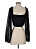 Shein 100% Polyester Black 3/4 Sleeve Blouse Size 4 - photo 2