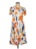 Unbranded Print Orange Casual Dress Size S - photo 1