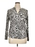 INC International Concepts Animal Print Silver Long Sleeve Blouse Size XL (petite) - photo 1
