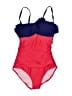 Boden Color Block Red One Piece Swimsuit Size 2 - photo 1