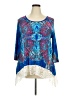 Hot Ginger Blue 3/4 Sleeve Blouse Size 3X - photo 1