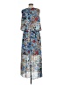 Robert Louis 100% Polyester Print Blue Casual Dress Size L - photo 2