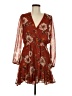 Row A Floral Burgundy Cocktail Dress Size M - photo 1