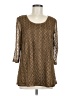 Tiana B. 100% Polyester Brown 3/4 Sleeve Top Size M - photo 1