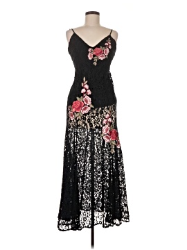 knee length dresses for ladies Juliet Sheer Lace Dress in Black main image 1