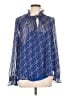 Ann Taylor LOFT 100% Polyester Blue Long Sleeve Blouse Size L - photo 1