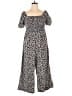 Unbranded 100% Polyester Animal Print Black Gray Jumpsuit Size 1X - photo 1