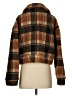 Machine 100% Polyester Plaid Brown Cardigan Size S - photo 2