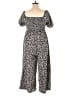Unbranded 100% Polyester Animal Print Black Gray Jumpsuit Size 1X - photo 2
