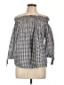 IZOD 100% Cotton Gray 3/4 Sleeve Blouse Size L - photo 1