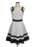 Ryu 100% Polyester Chevron-herringbone Gray Casual Dress Size M - photo 1