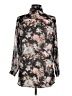 New Look 100% Polyester Floral Black Long Sleeve Blouse Size M - photo 2