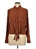 Express Brown Long Sleeve Blouse Size L - photo 1