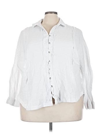 Cato 3/4 Sleeve Button-Down Shirt (view 1)