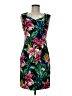 Connected Apparel Tropical Floral Pink Black Cocktail Dress Size 6 - photo 1