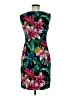 Connected Apparel Tropical Floral Pink Black Cocktail Dress Size 6 - photo 2