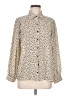 Pleione 100% Polyester Animal Print Ivory Long Sleeve Blouse Size M - photo 1