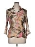 Coldwater Creek 100% Polyester Floral Brown 3/4 Sleeve Blouse Size XL (petite) - photo 1