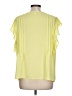 Counterparts 100% Polyester Yellow Short Sleeve Blouse Size L - photo 2